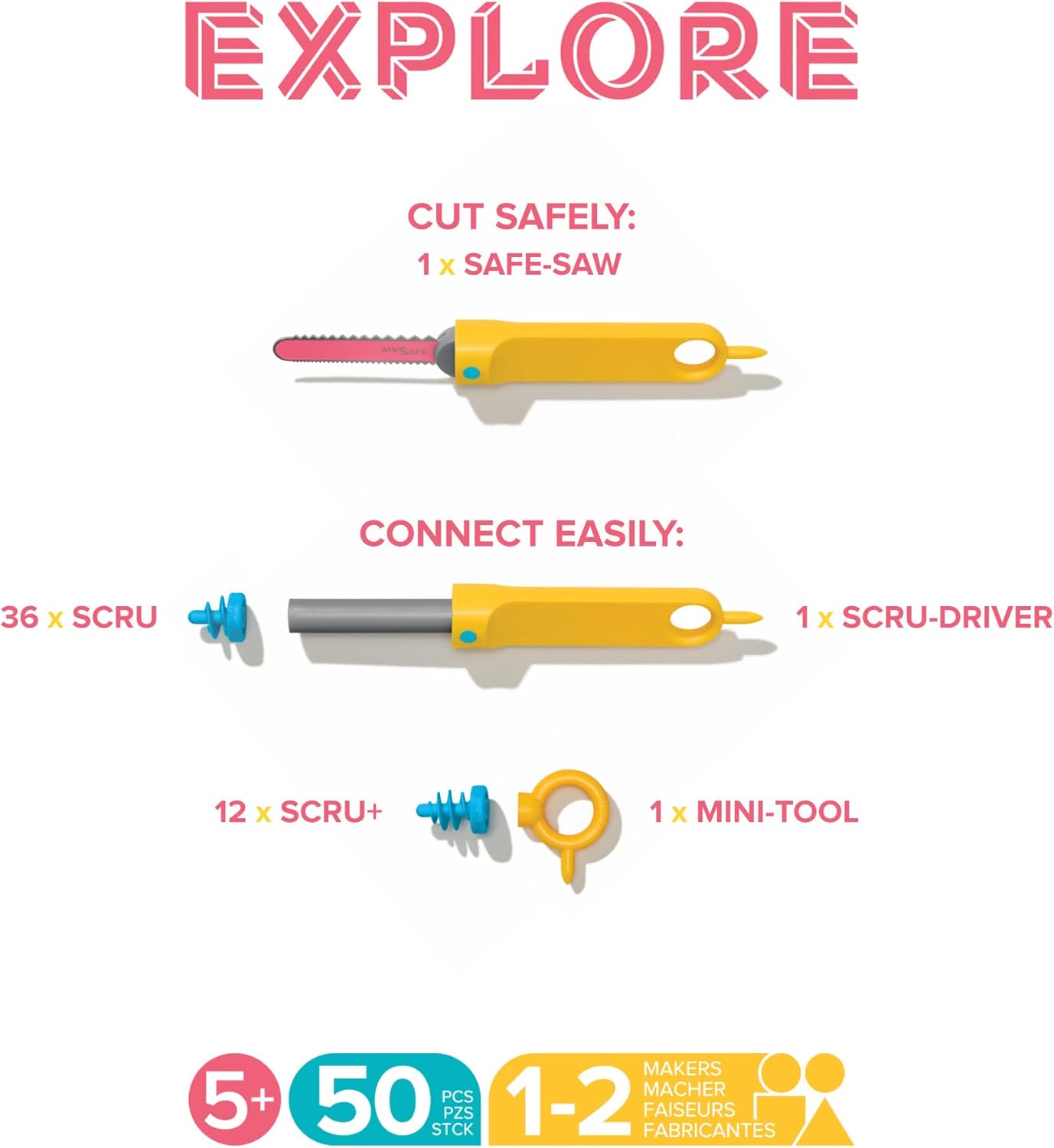Makedo Explore 50 pcs Info