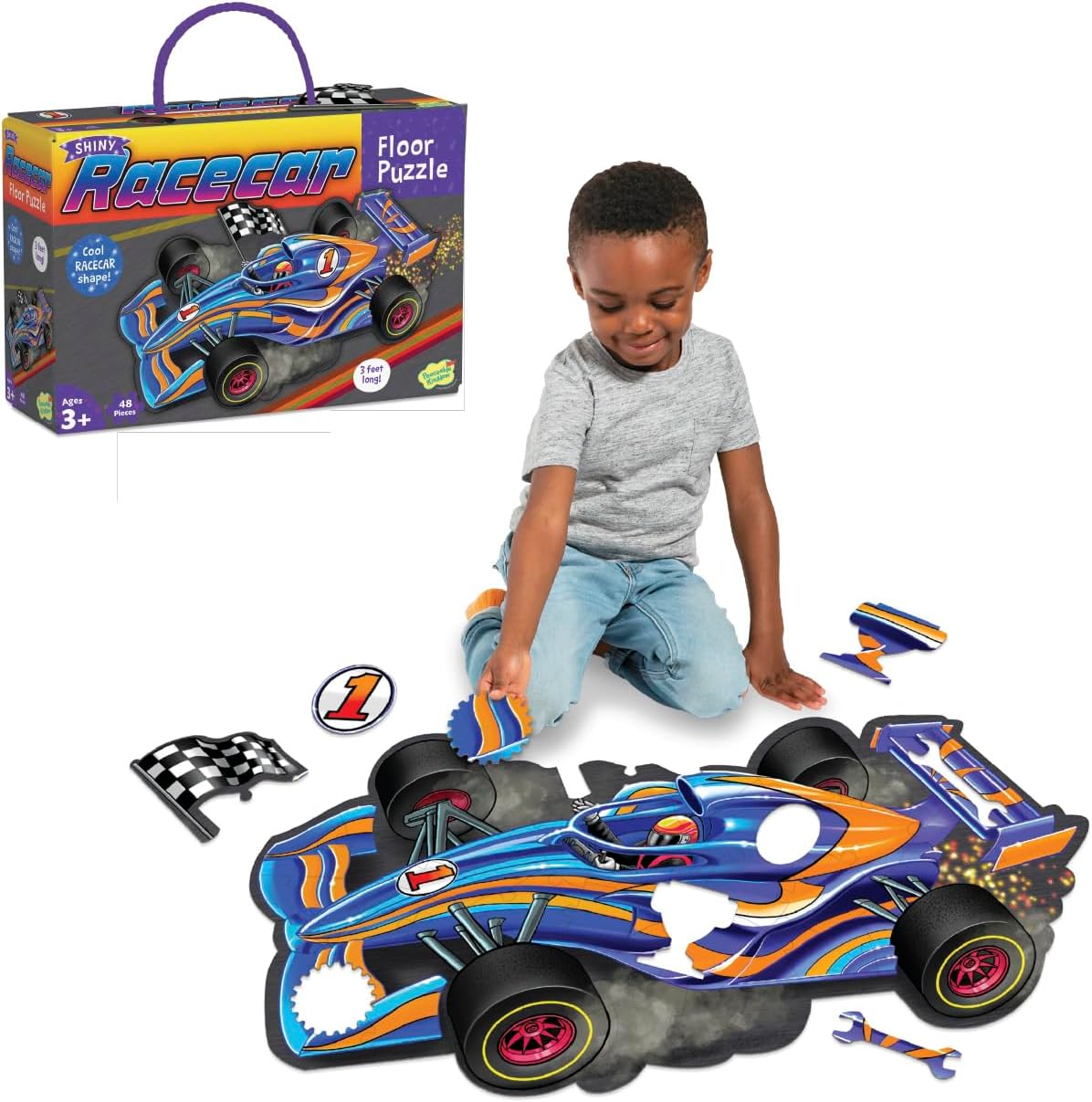 Shiny racecar floor puzzle