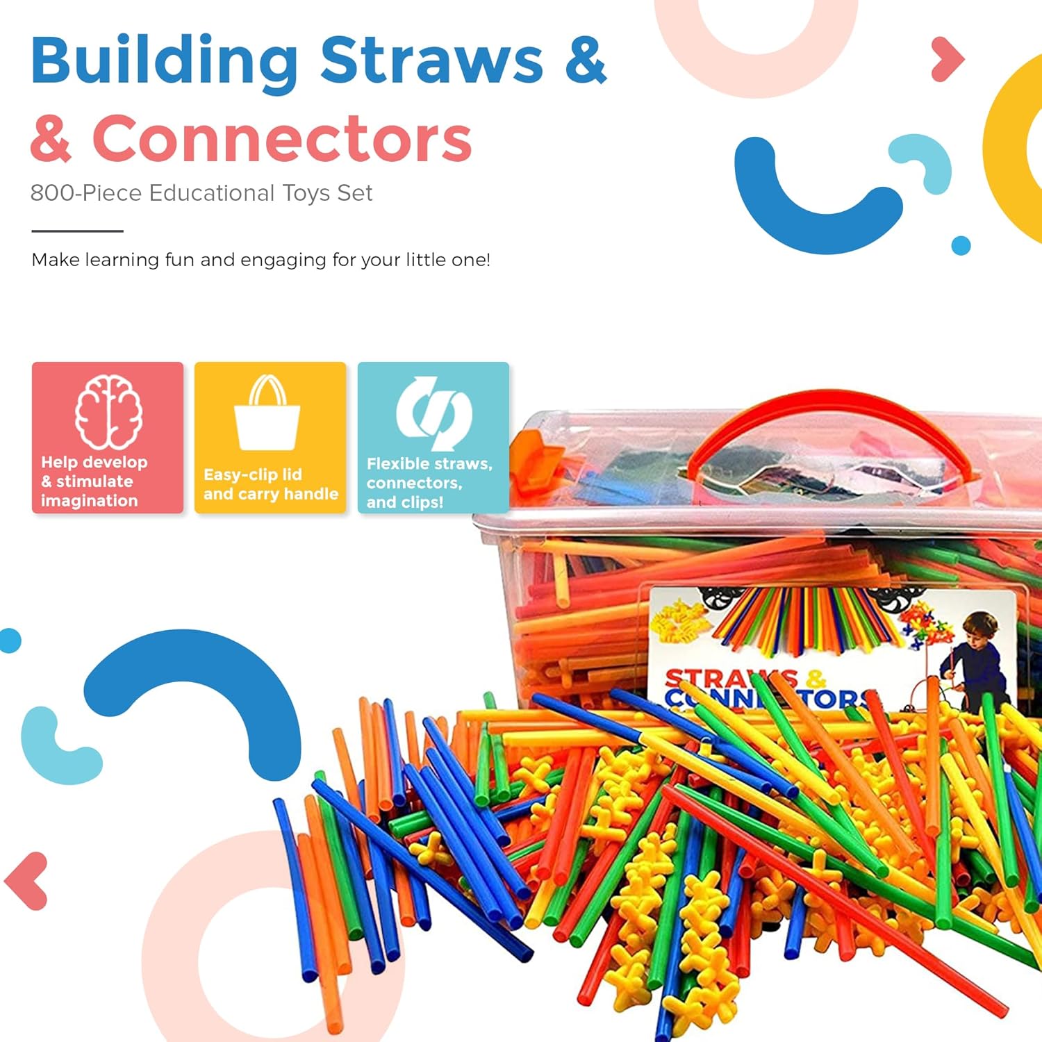 Playlearn Straws & Connectors (856 Pieces including wheels)