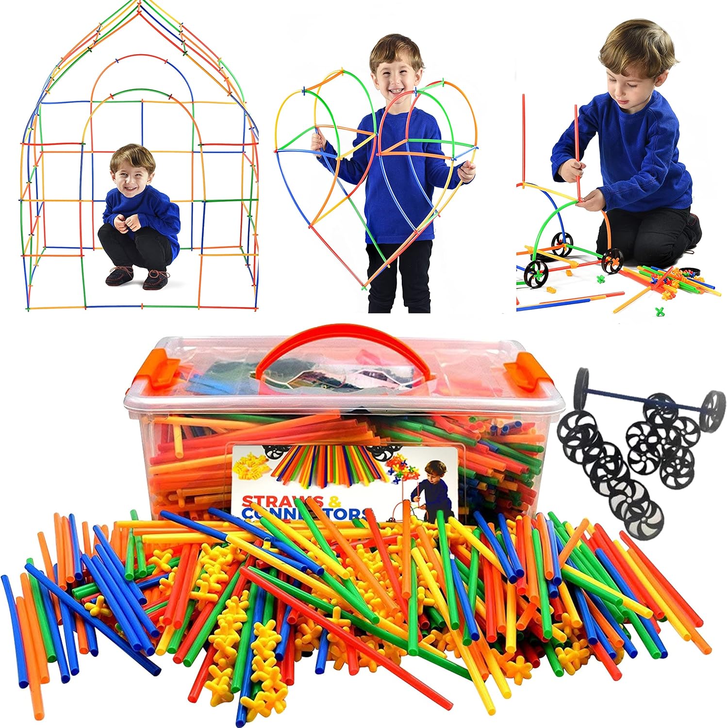 Playlearn Straws & Connectors (856 Pieces including wheels)