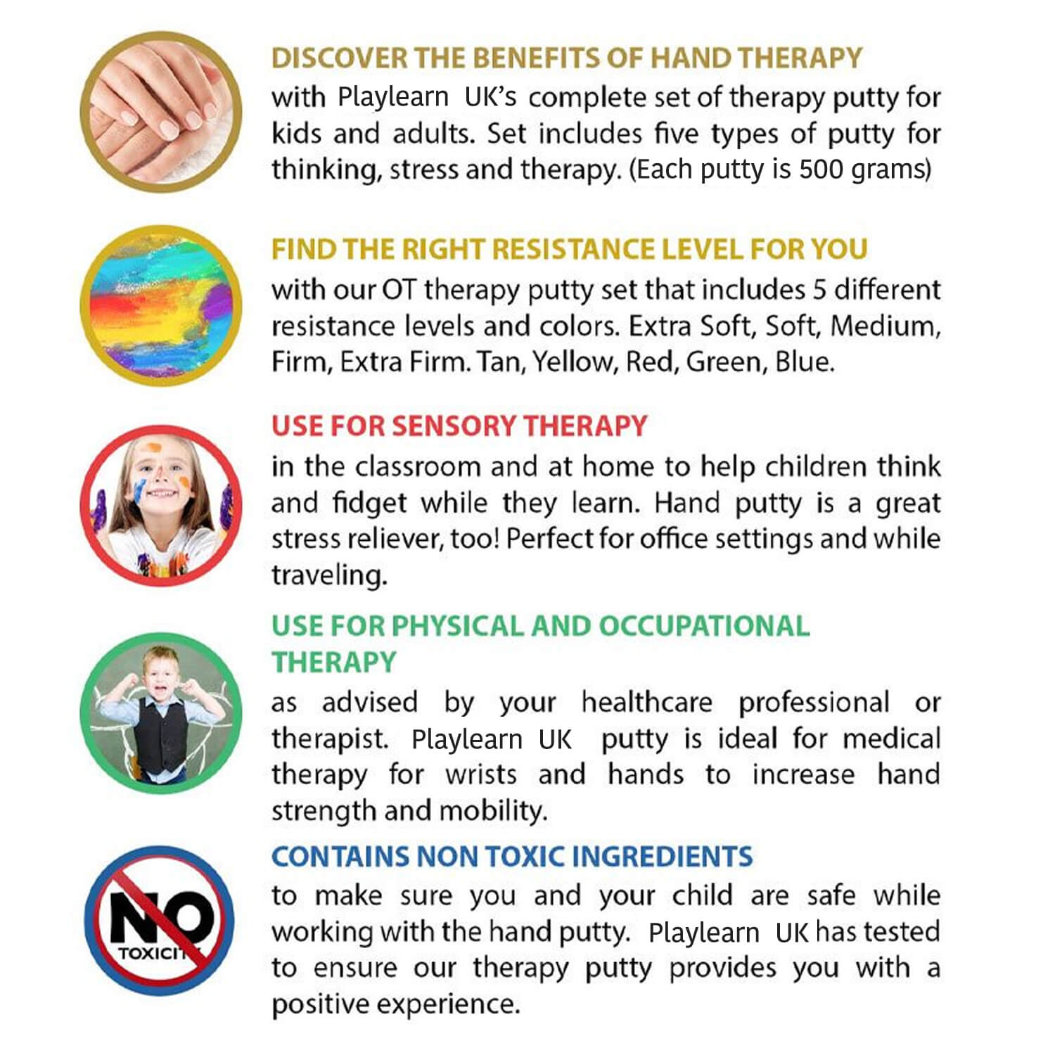 Therapy putty ( 5 Colours ? 5 Strengths )