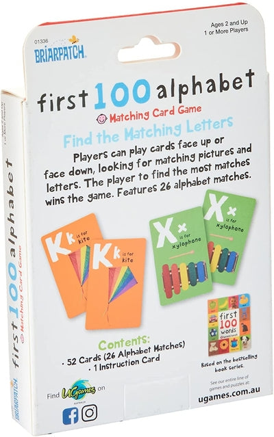 First 100 Alphabet Matching Card Game