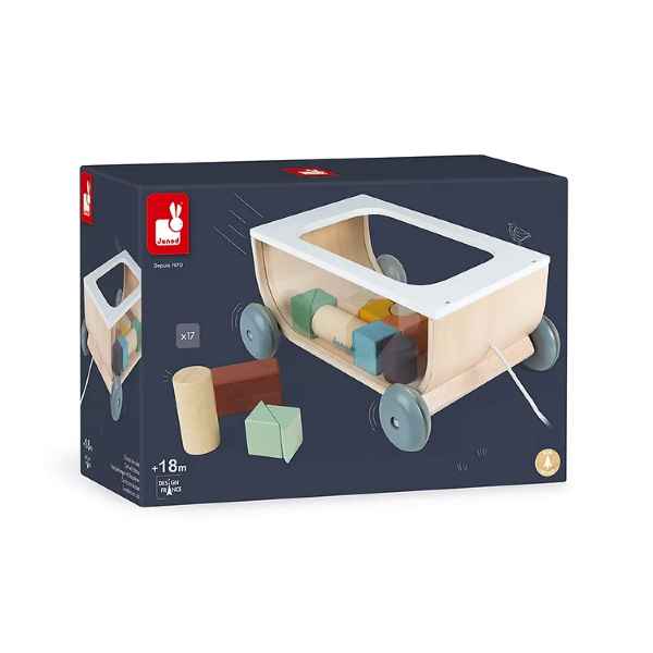 Janod Sweet Cocoon Cart With Blocks