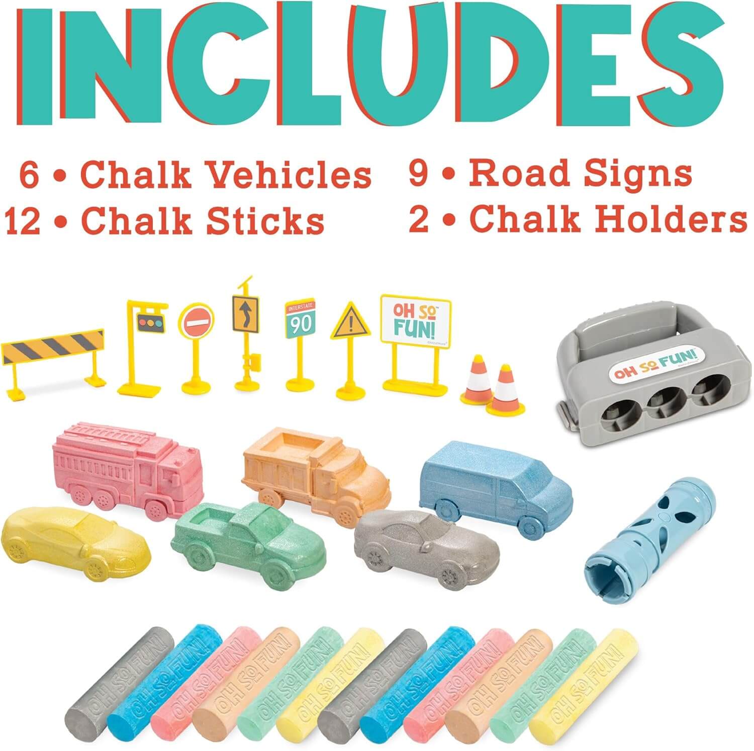 Oh So Fun! Cars and Trucks Chalk Set