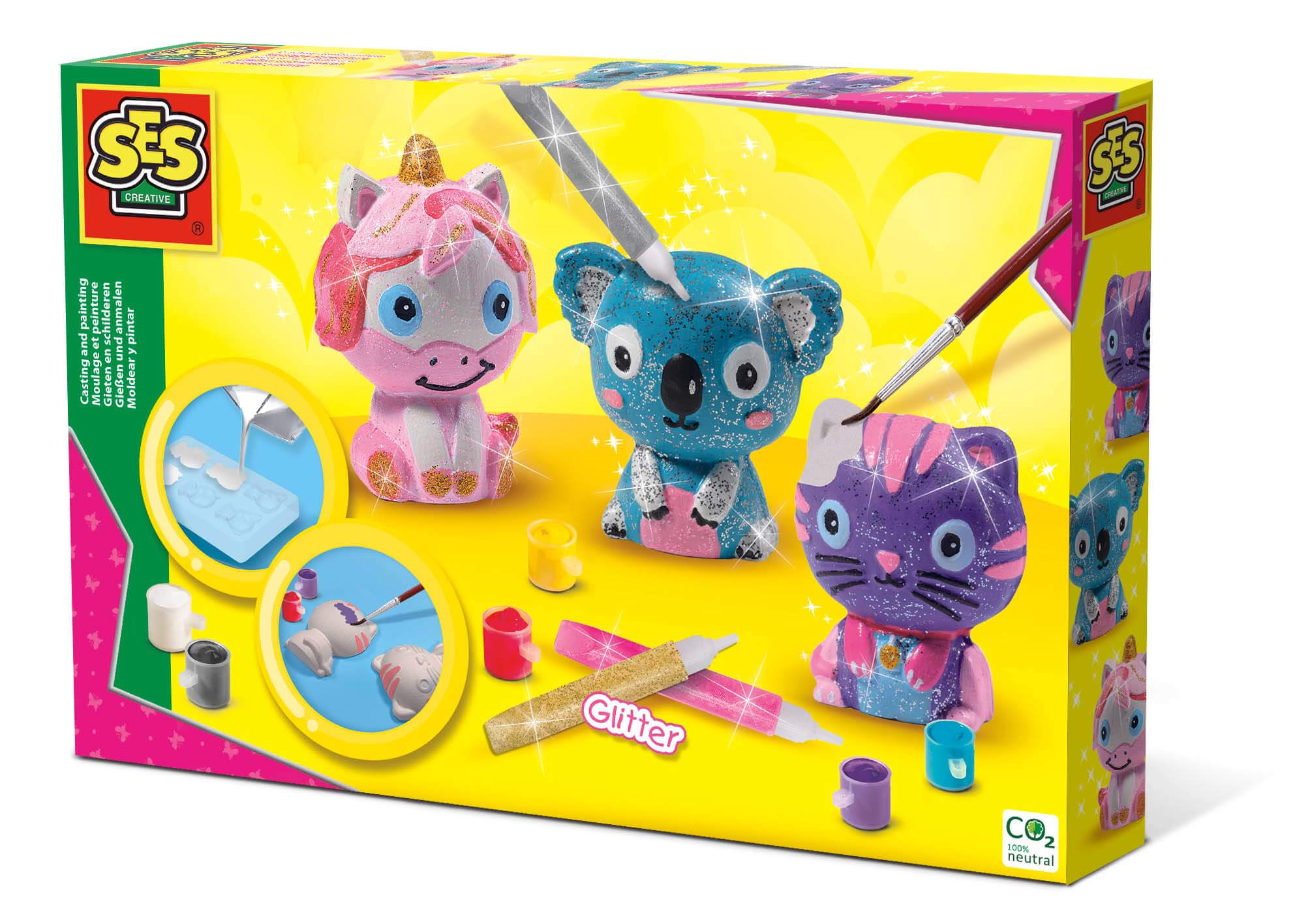 Casting and painting Glitter animals