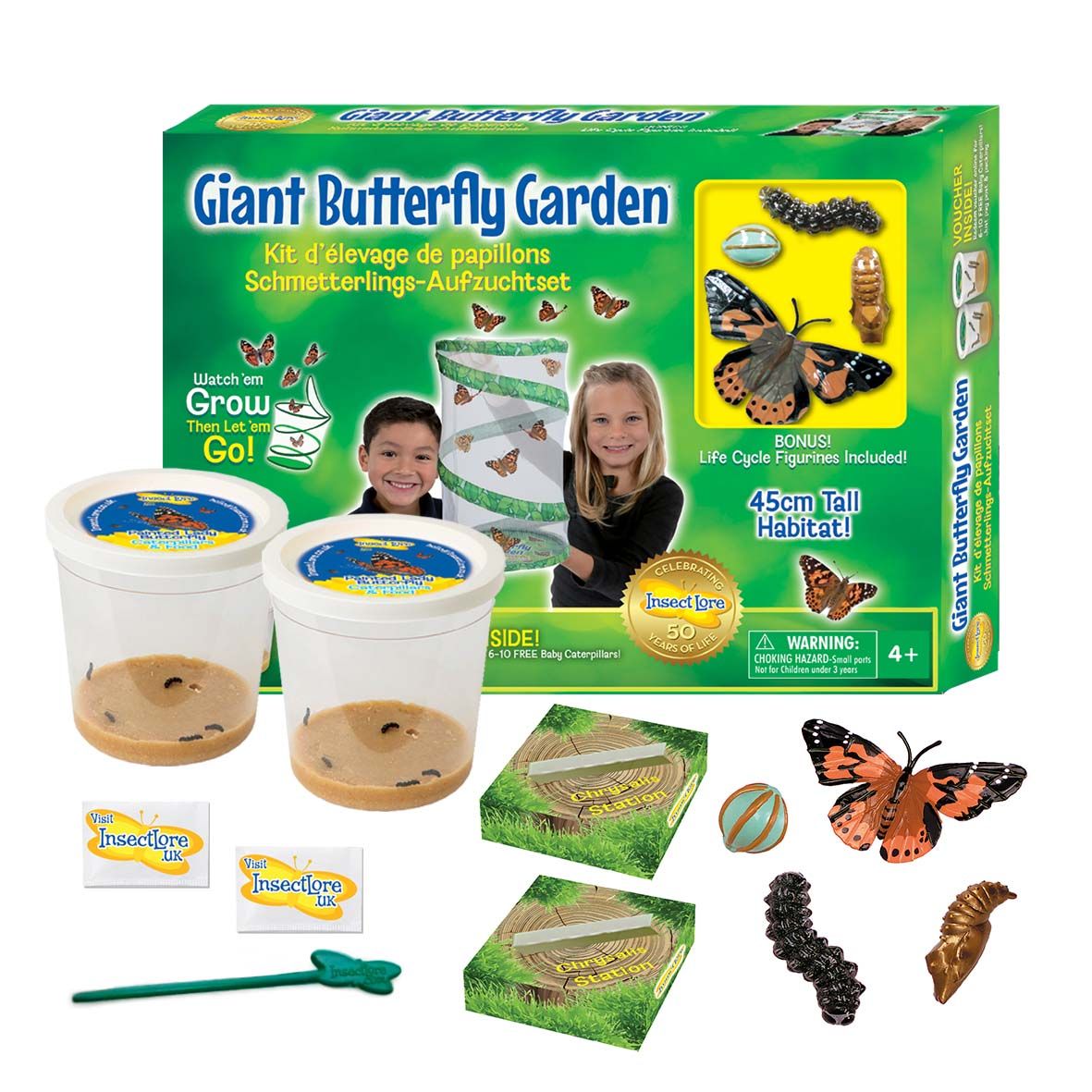 Giant Butterfly Garden (6-10 Caterpillars & Figurines) Caterpillars sent seperatley for 9.99