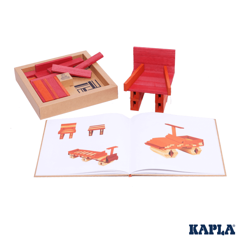 KAPLA 40 Colours & Book - Red, Orange