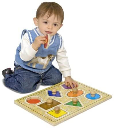 Deluxe Jumbo Knob Wooden Puzzle - Shapes (8 pcs)