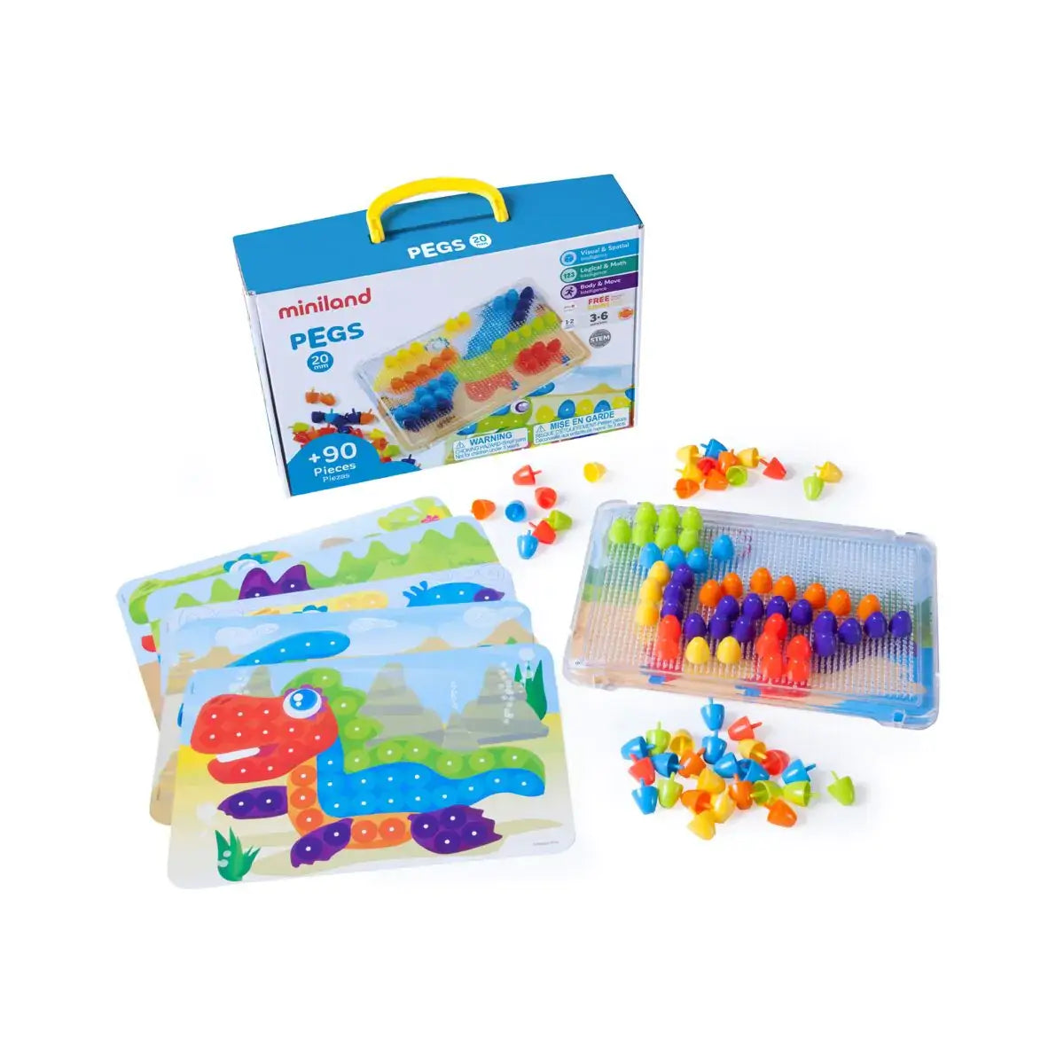 Miniland Pegs 20mm Pack Brightg Colours