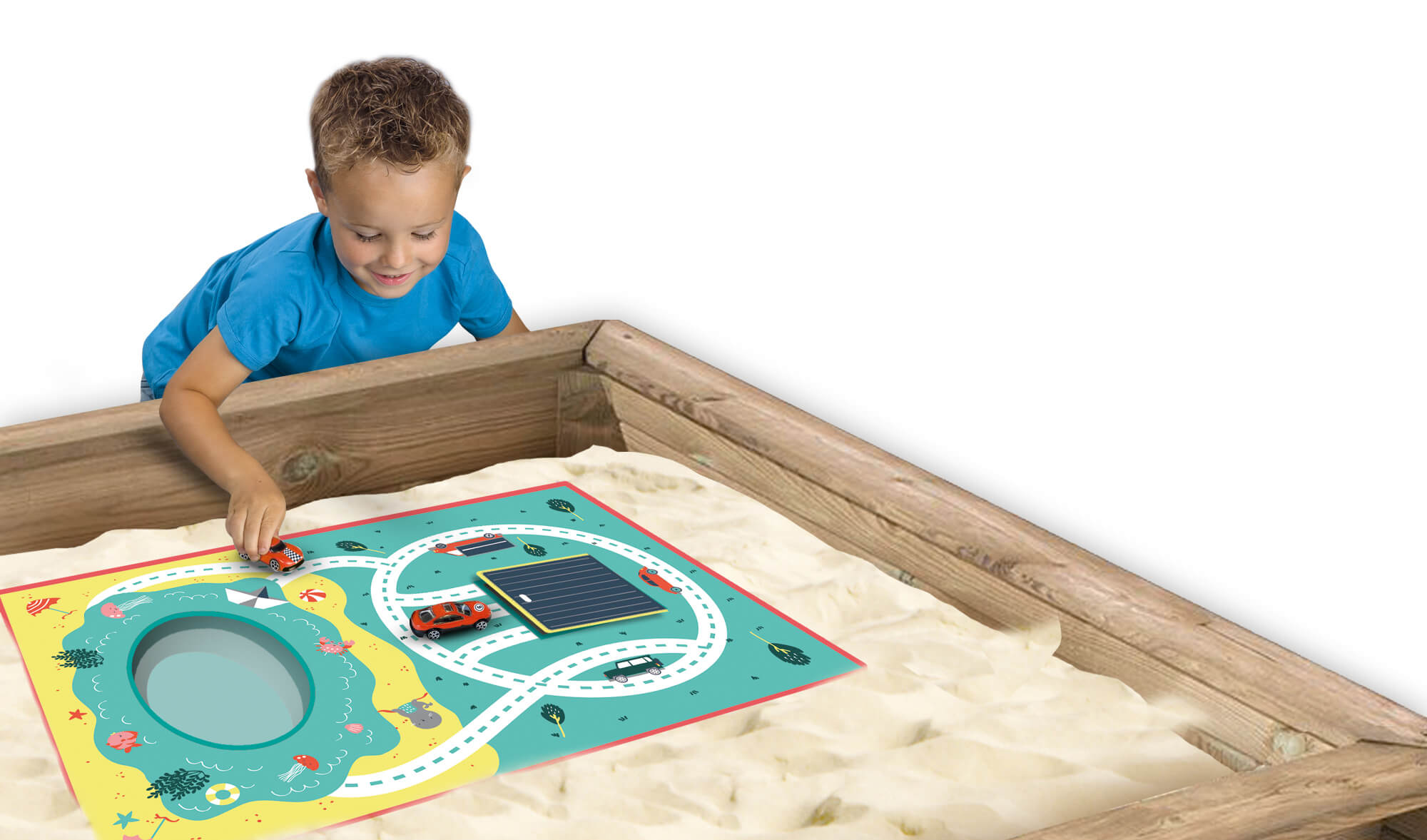 Sand play mat  Water and roads