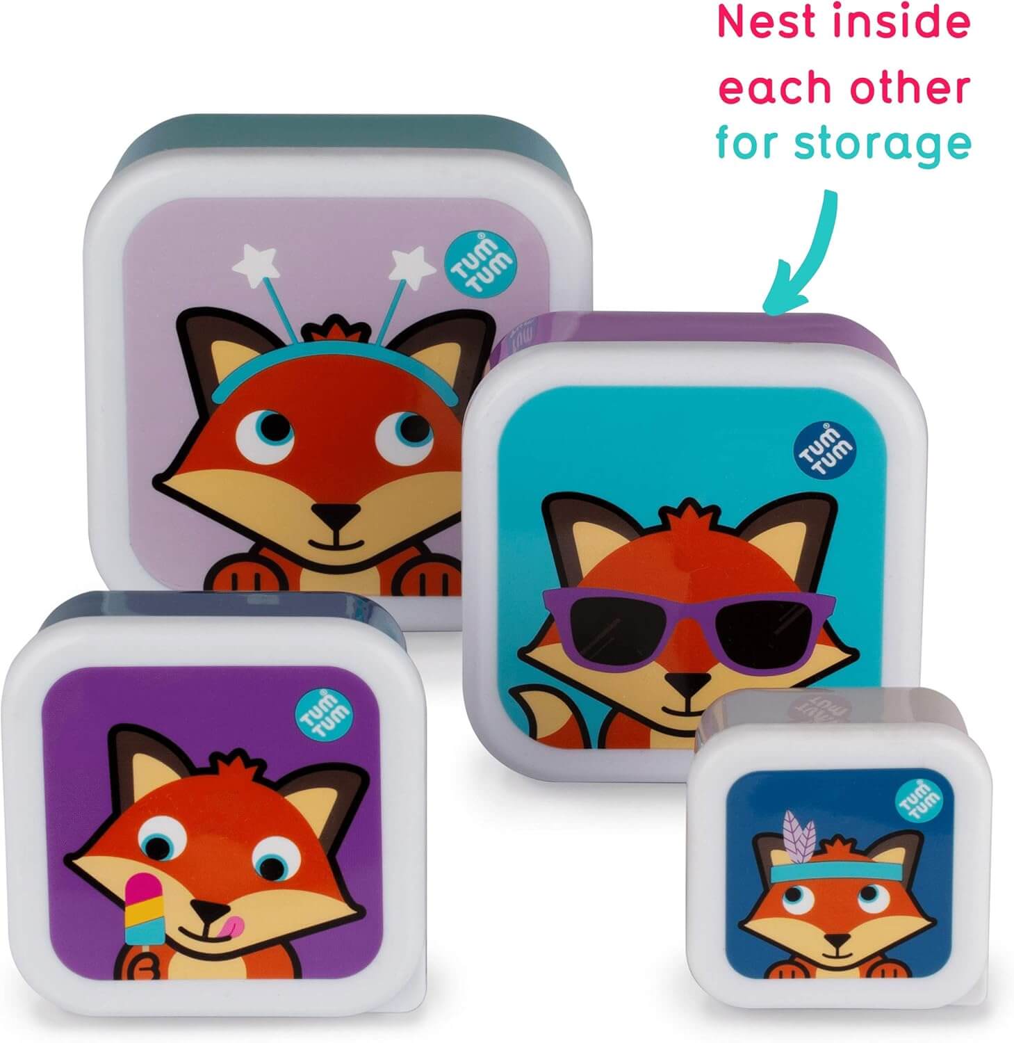 TUM TUM Nesting Snack Pots - Fox  Set of 4