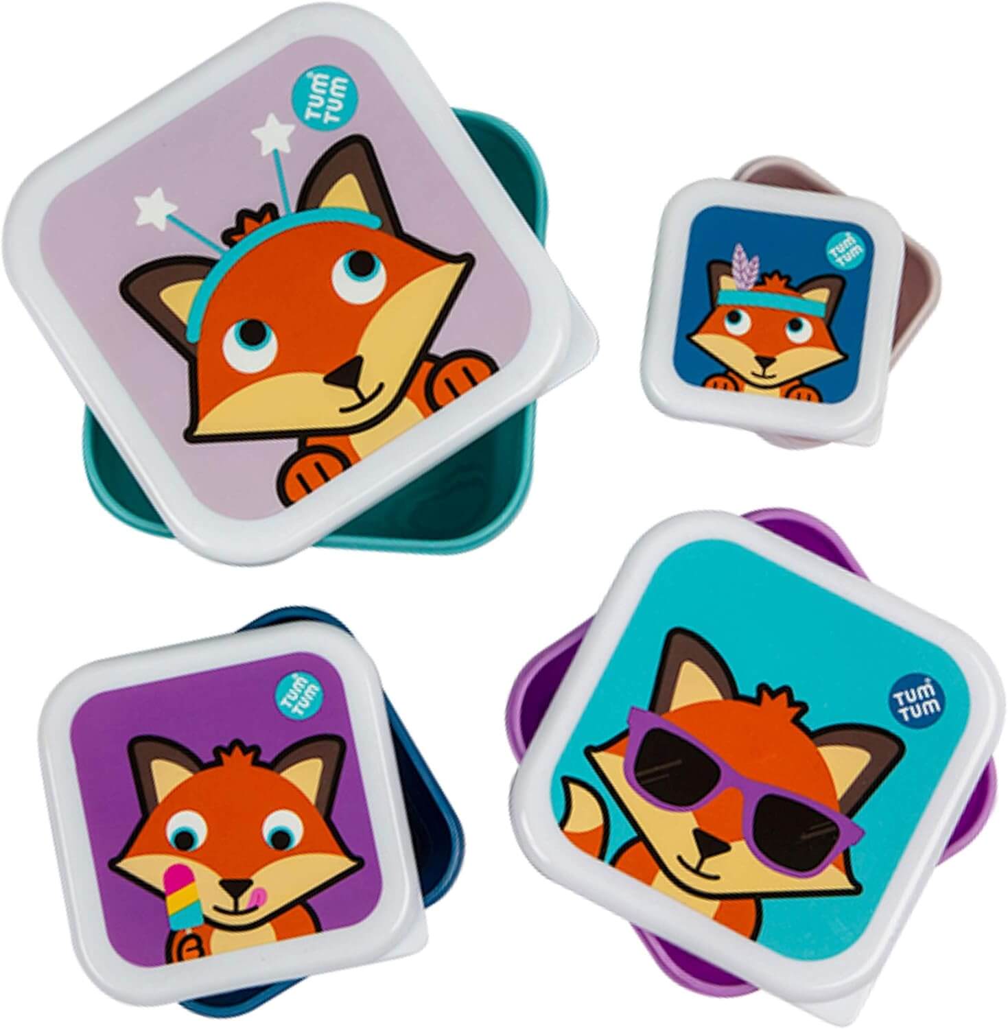 TUM TUM Nesting Snack Pots - Fox  Set of 4