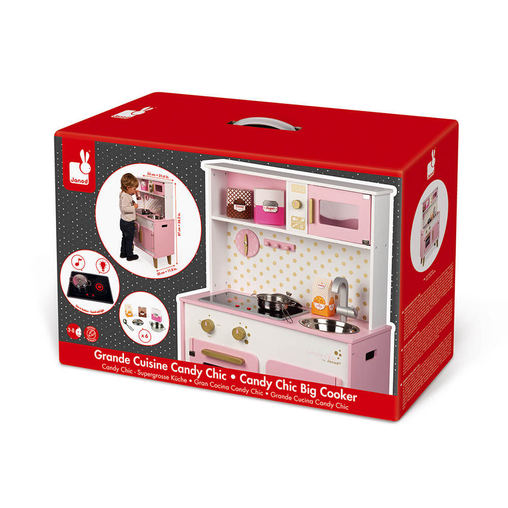 Janod - Candy Chic Big Wooden Kitchen -  For children from the Age of 3
